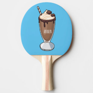 Raquette De Ping Pong Illustration de milk-shake au chocolat