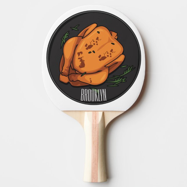 Raquette De Ping Pong Illustration de poulet rôti (Devant)