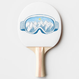 Raquette De Ping Pong Illustration des lunettes de ski de montagne