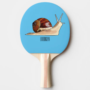 Raquette De Ping Pong Illustration d'escargot