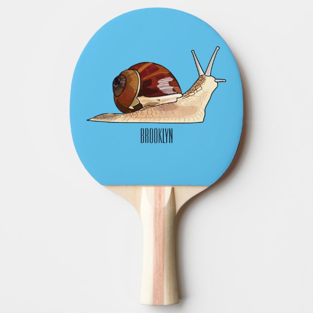 Raquette De Ping Pong Illustration d'escargot (Devant)
