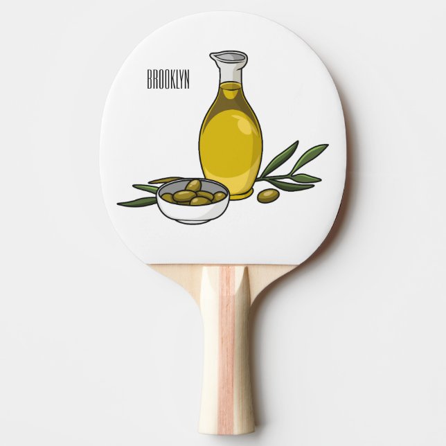 Raquette De Ping Pong Illustration d'huile d'olive (Devant)