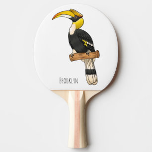 Raquette De Ping Pong Illustration d'oiseau de grande corneille