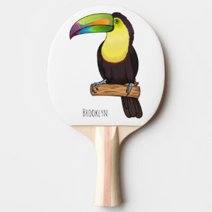 Raquette De Ping Pong Illustration d'oiseau toucain à bec de Keel