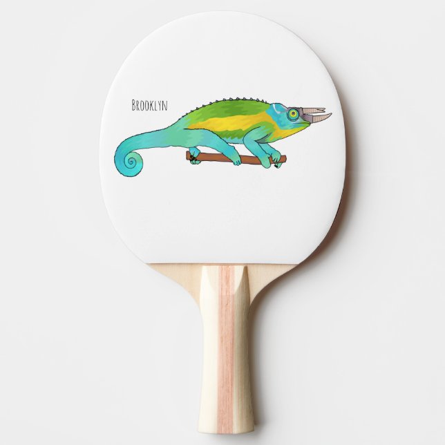 Raquette De Ping Pong Illustration du caméléon de Jackson (Devant)
