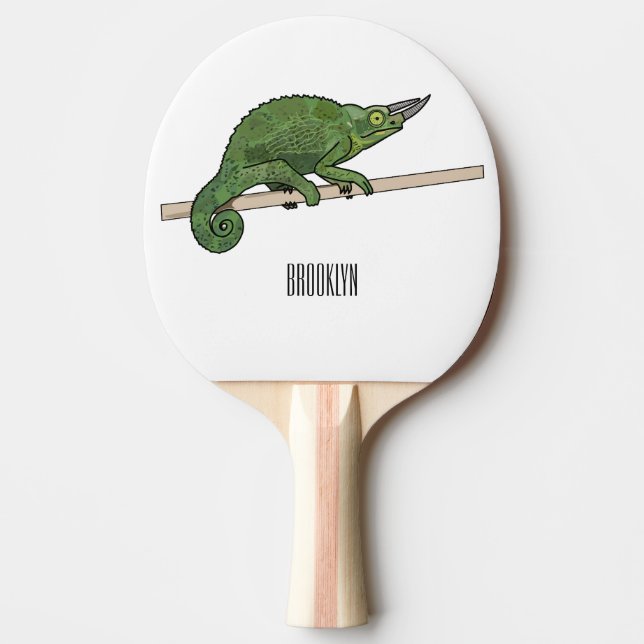 Raquette De Ping Pong Illustration du caméléon de Jackson (Devant)