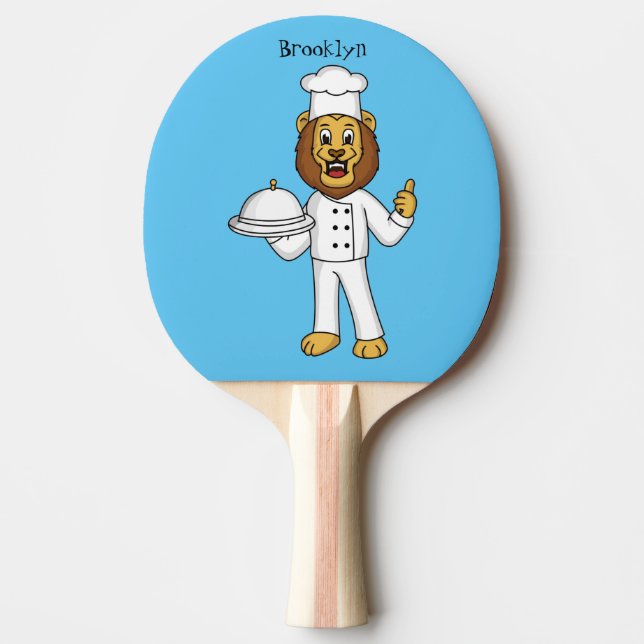 Raquette De Ping Pong Illustration du chef mignon lion (Devant)