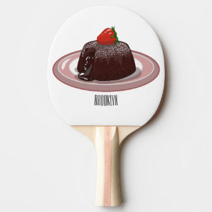 Raquette De Ping Pong Illustration du gâteau de lave au chocolat