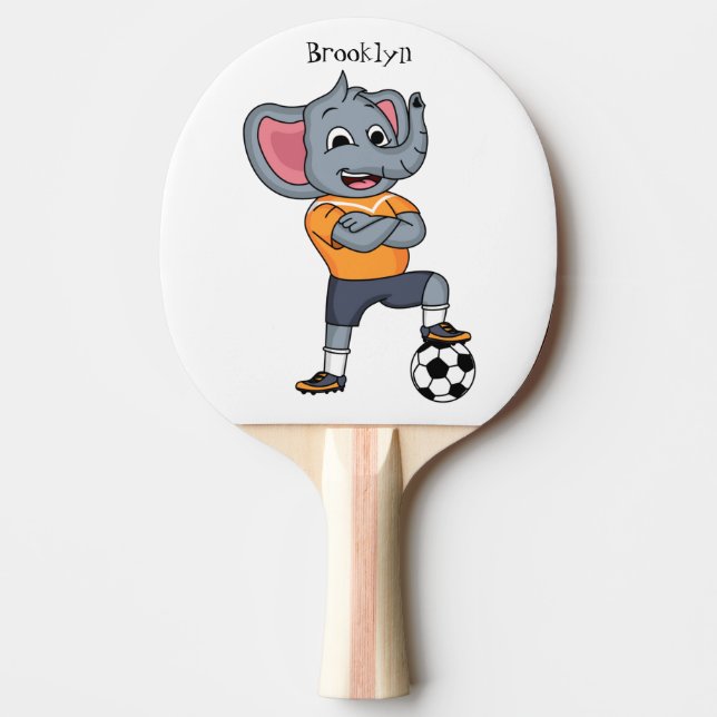 Raquette De Ping Pong Illustration du joueur de football éléphant (Devant)