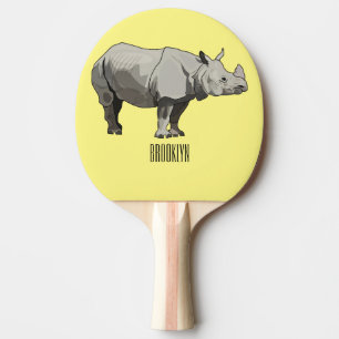 Raquette De Ping Pong Illustration du rhinocéros de Javan