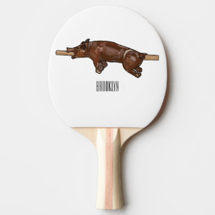 Raquette De Ping Pong Illustration du rôti de porc / rôti de porc
