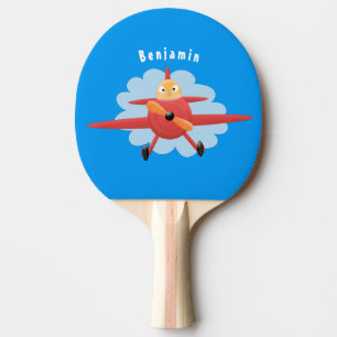 Raquette De Ping Pong Illustration d'un avion rouge volant mignon