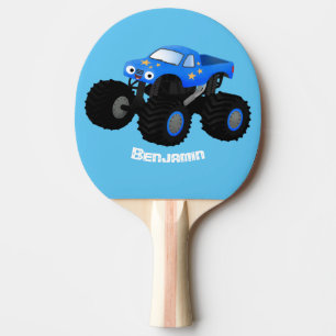 Raquette De Ping Pong Illustration d'un camion monstre bleu mou