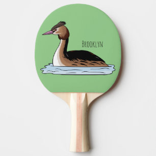 Raquette De Ping Pong Illustration d'un grand oiseau de grèbe huppé