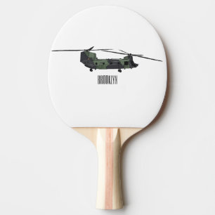 Raquette De Ping Pong Illustration d'un hélicoptère de l'armée de Chinoo