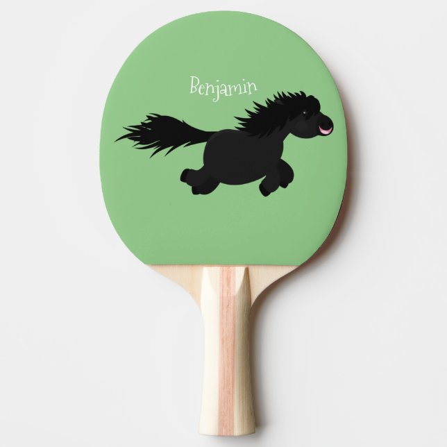 Raquette De Ping Pong Illustration d'un poney de Shetland mignon (Devant)