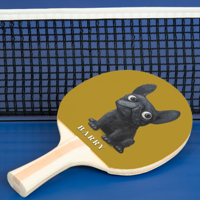 Raquette De Ping Pong Illustration jaune de moutarde de Chien-taureau no (Insitu)