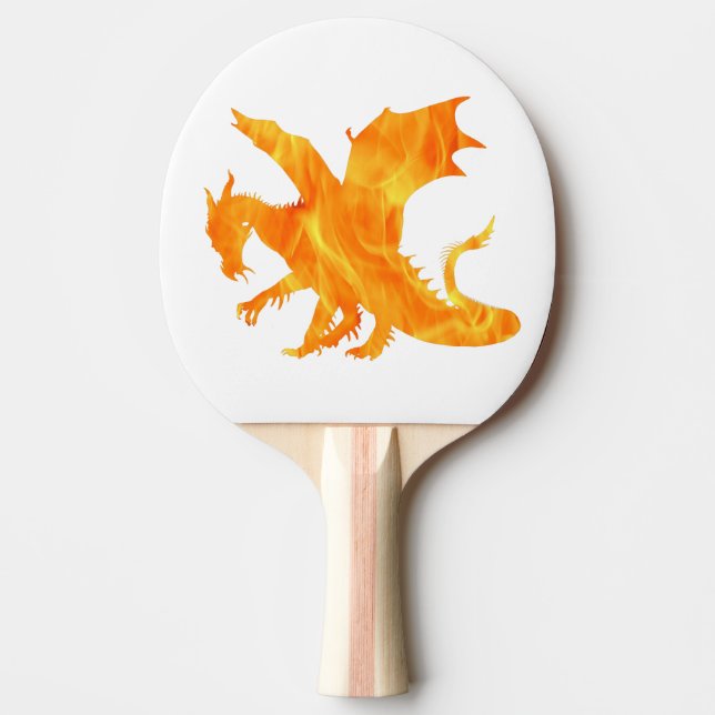 Raquette De Ping Pong Image stylisée de Dragon en flamme (Devant)