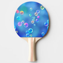 Imaginaire bleu bulles ping pong Paddles