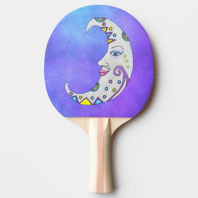 Raquette De Ping Pong Imaginaire Croissant Lune Face Abstraite Marques C (Devant)