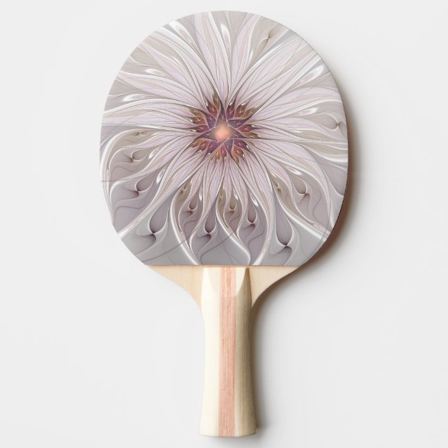 Raquette De Ping Pong Imaginaire Floral, Abstraite Fleur Pastel Moderne (Devant)