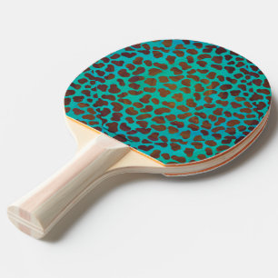 Raquette De Ping Pong Impression Brown et Turquoise dalmate