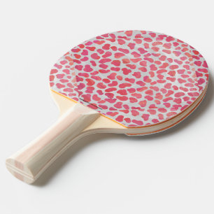 Raquette De Ping Pong Impression dalmate rose et blanc