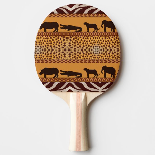 Raquette De Ping Pong Impression d'animal de motif tribal africain moder (Devant)
