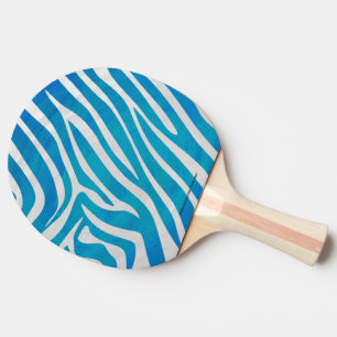 Raquette De Ping Pong Impression en bleu et blanc Zebra