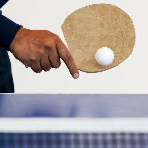 Raquette De Ping Pong Impression en cuir Tan Chamois