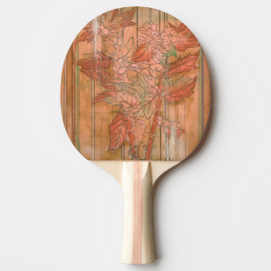 Raquette De Ping Pong Impression florale orange moderne sur Arrière - pl