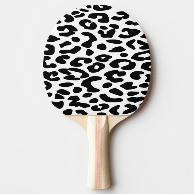 Raquette De Ping Pong Impression léopard noir et blanc classique (Devant)