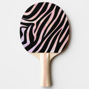 Raquette De Ping Pong Impression noire et rose Zebra
