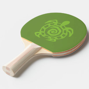 Raquette De Ping Pong Impression verte de tortue