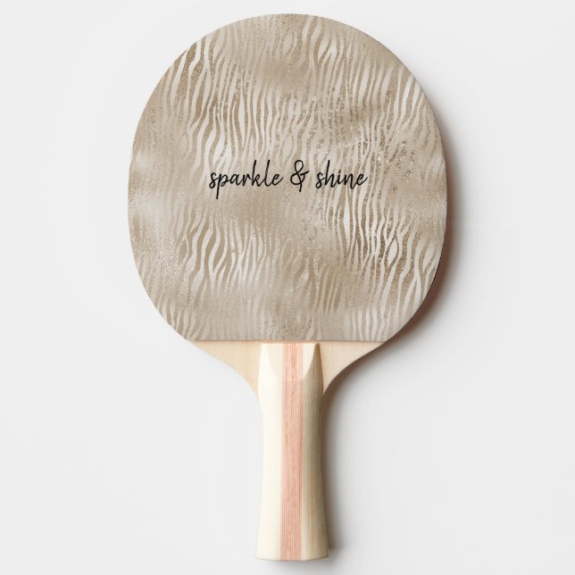 Raquette De Ping Pong Impression Zebra Gold Glam Glitzy (Devant)