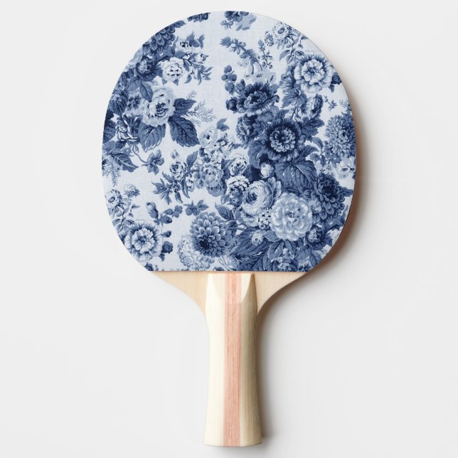 Raquette De Ping Pong Indigo Blue Floral Toile No.3 (Devant)