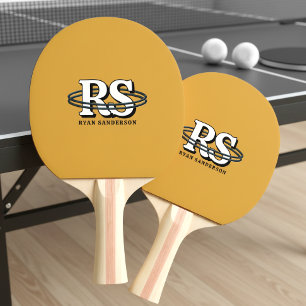 Raquette De Ping Pong Initiales monogramme Black Orbit Toute couleur ID1