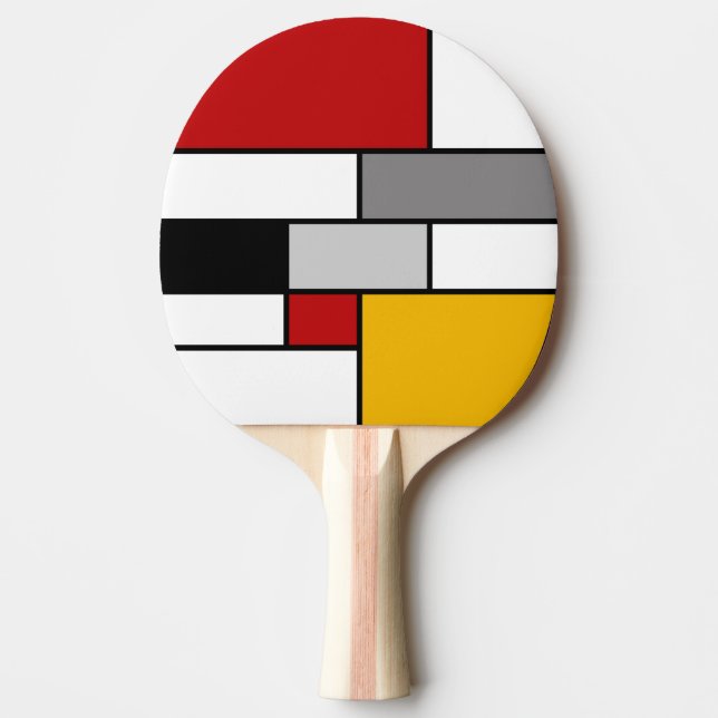 Raquette De Ping Pong Inspiration mondrienne colorée (Devant)