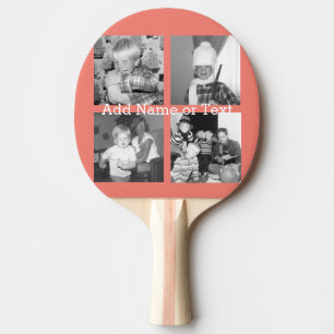 Raquette De Ping Pong Instagram Photo Collage avec 4 photos - corail