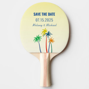 Raquette De Ping Pong Invitation de mariage à la paume tropicale pour Sa