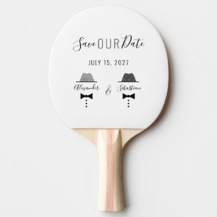 Raquette De Ping Pong Invitation de sauvegarde de date de mariage gay