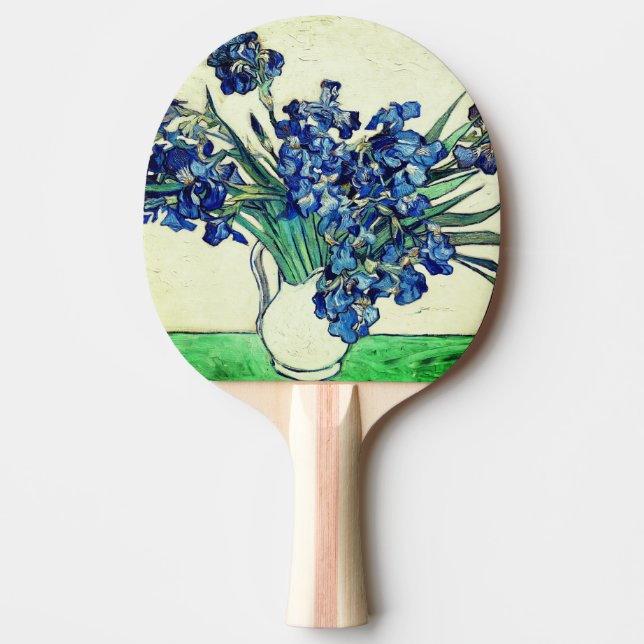 Raquette De Ping Pong Irises (1890) par Vincent Van Gogh (Devant)