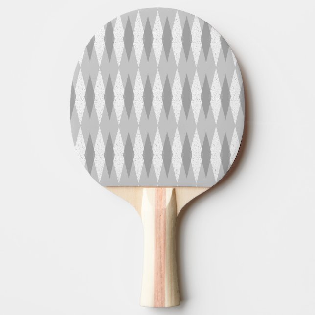 Raquette De Ping Pong Jacquard gris moderne du milieu du siècle Ping Pon (Devant)