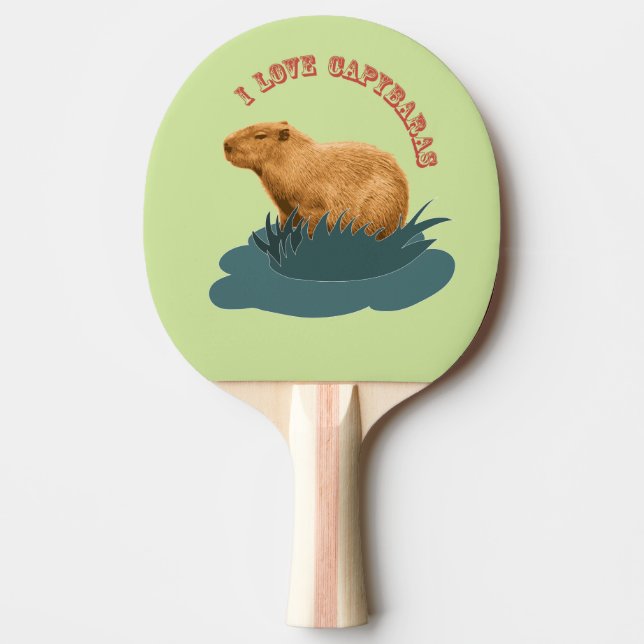 Raquette De Ping Pong J'adore les capybaras (Devant)