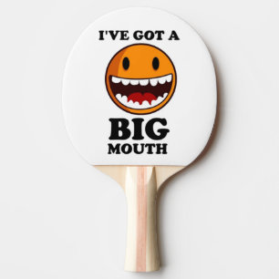 RAQUETTE DE PING PONG "J'AI UN GRAND VISAGE DE BOUCHE