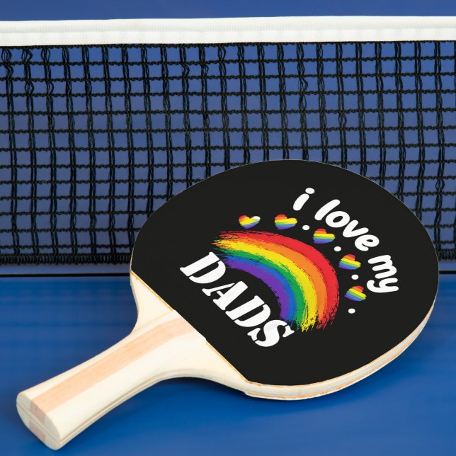 Raquette De Ping Pong J'aime la fierté arc-en-ciel de mes papas (Insitu)