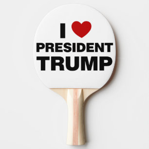 Raquette De Ping Pong J'aime le président Trump Heart