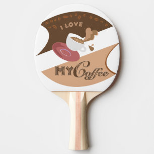 Raquette De Ping Pong J'aime mon café Retro Java
