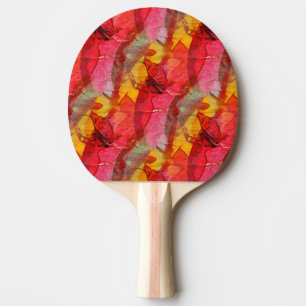 Raquette De Ping Pong Jaune rouge d'art d'aquarelle