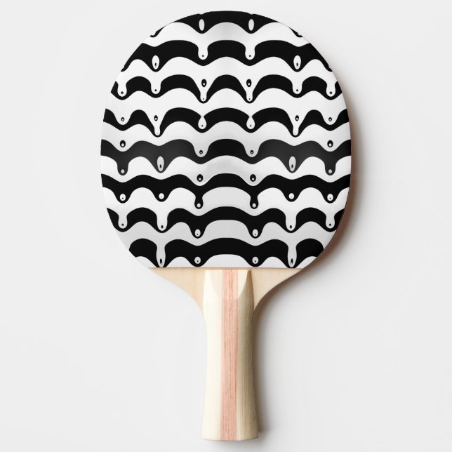 Raquette De Ping Pong Jazzy Black & White Meling Zebra Stripes (Devant)